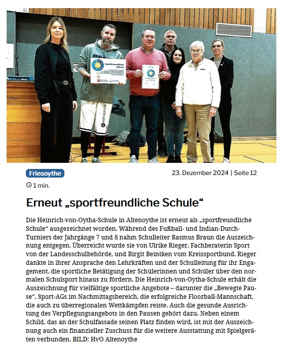 Sportfreundliche Schule